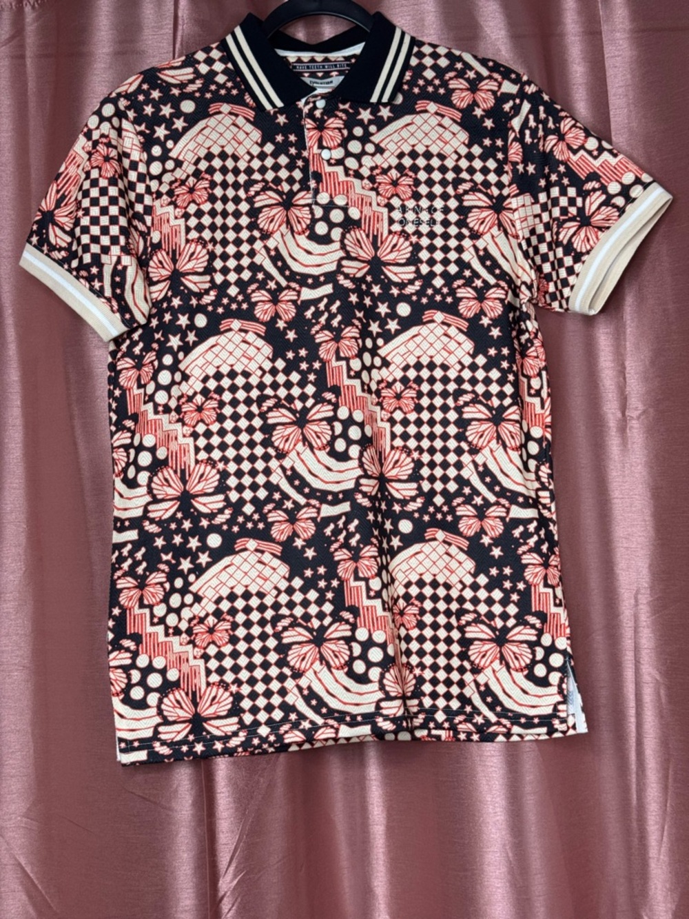Akoo Black and Orange Graphic Polo Shirt